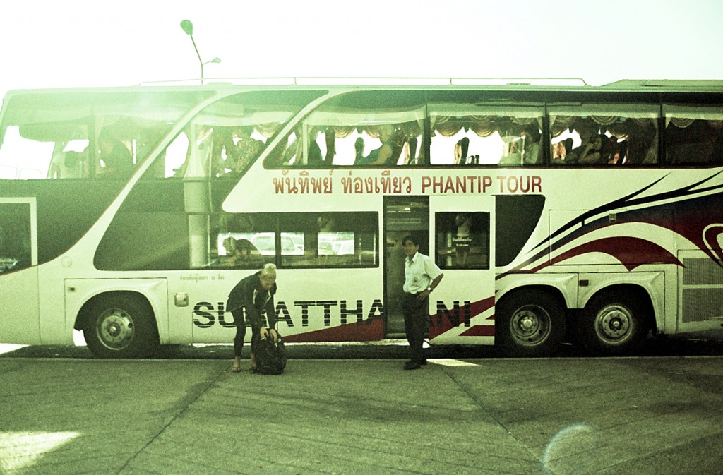 Shuttle bus that connects Surat Thani Airport to the boat station. Traveling time is approximately 1 1/2 hour.